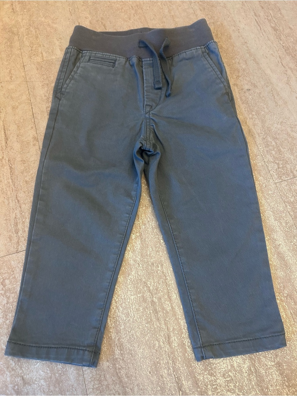 Kids Gap Boys Gray Pull On Cotton Twill Pants Pockets 18-24 Months NWOT